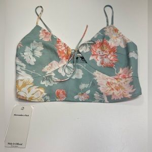 Abercrombie & Fitch Tie Front Floral Crop Top New With Tags Size Small